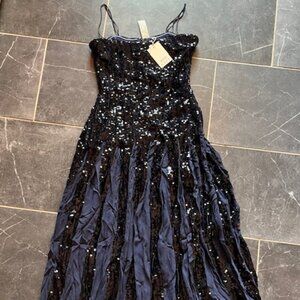 J.Crew Christopher John Rogers Navy sequin dress
